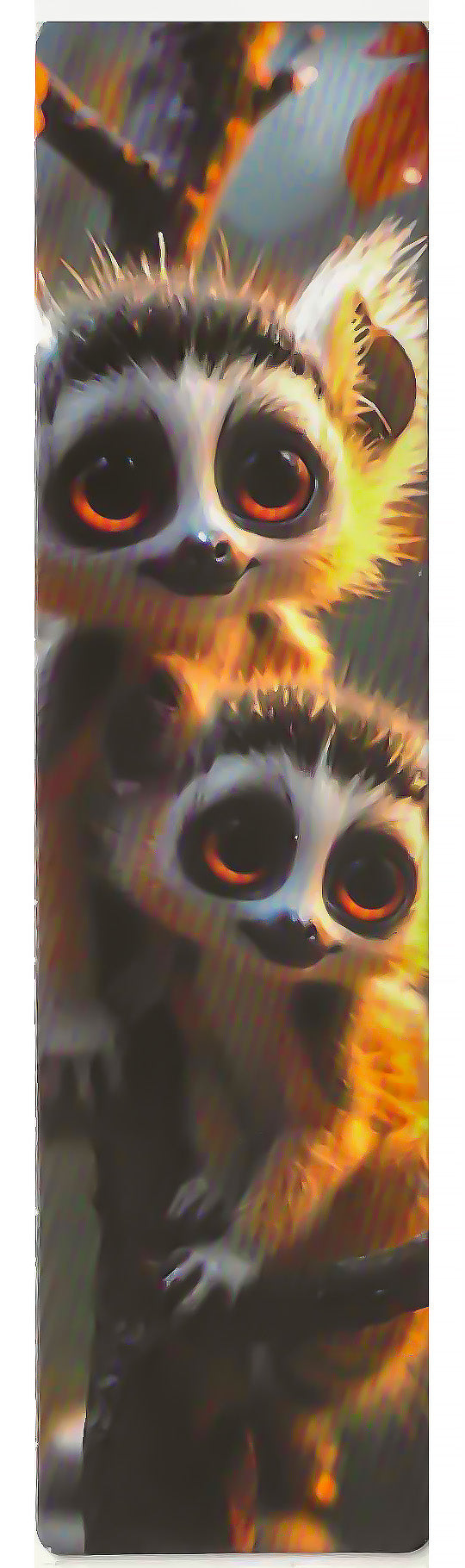 Lot de 6 marque-pages 15*4cm, impression 1 face sur papier cartonné épais, les animaux tout doux 3D