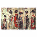 Lot de 6 marque-pages 15*4cm, impression 1 face sur papier cartonné épais, les belles japonaises dans leurs habits traditionnels