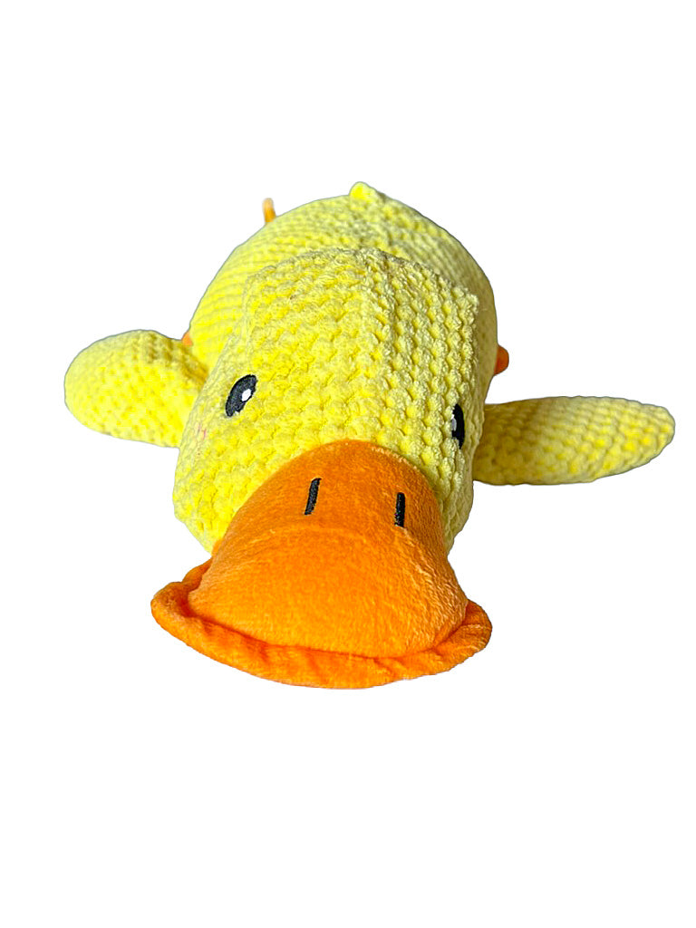 Grande peluche canard jaune 42 cm — jouet résistant pour chiens de taille moyenne et grande