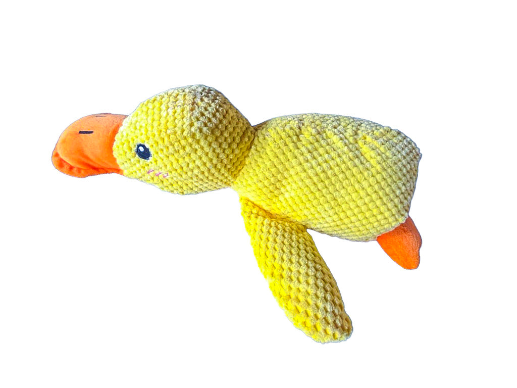 Grande peluche canard jaune 42 cm — jouet résistant pour chiens de taille moyenne et grande