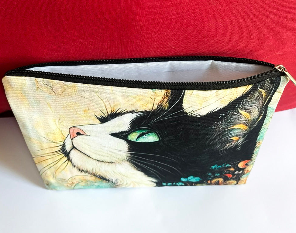 Trousse cosmétiques multifonctions en polyester, impression double face, 27cm * 17cm, "Que regardes-tu Bella ?"